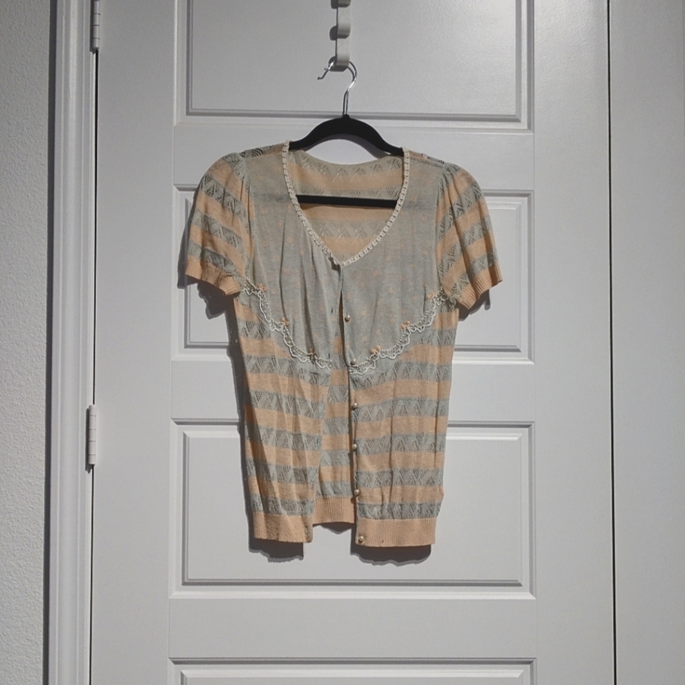 FIVE PLUS pearl button short sleeve cardigan